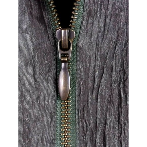 Green Lightweight Vest Top Full Zip Weekends by Chicos 1 Med Crepe Layering Fall - Picture 6 of 7
